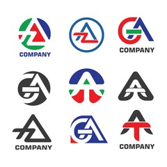 A,Az,at,ag  Letter Logo Business Template Vector