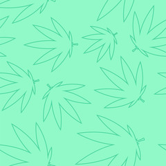 seamless linear pattern with hemp on a light green background