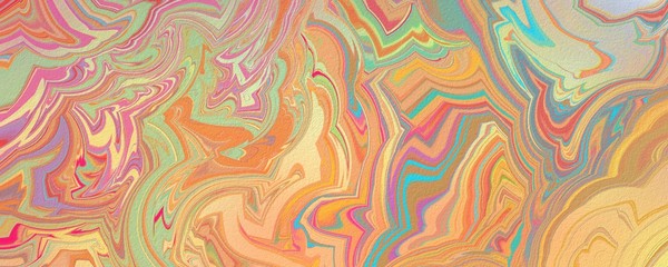 Colorful abstract background with swirled marbled pattern and texture, fancy decorative wallpaper in yellow green blue red purple and orange colors