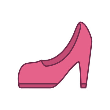 Isolated heel line and fill style icon vector design