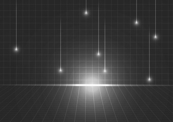 Vector : Perspective grid on black background