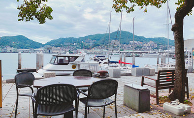 ヨットが泊まっている風景