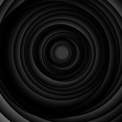 Vector : Abstract black and gray circles on black background