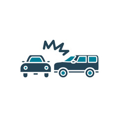 cars crash silhouette style icon vector design