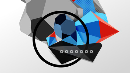 Abstract background - 3d polygonal geometric shapes composition. Vector Illustration For Wallpaper, Banner, Background, Card, Book Illustration, landing page