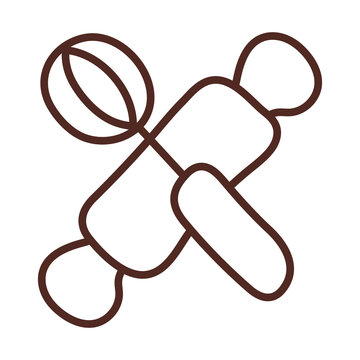recommend clip art: kneading rolling pin, line style icon