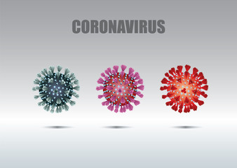 Vector stock coronavirus images, abstract male figure and list of Chinese 2019 nCoV symptoms. Concept for web articles, news and other media connected to virus outbreak in Wuhan
