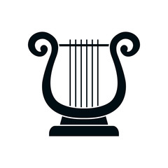 lyre instrument silhouette style icon vector design