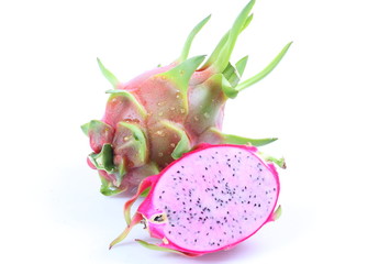 Dragon Fruit isolated against white background.