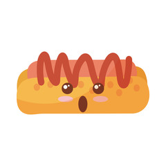 delicious hot dog on white background