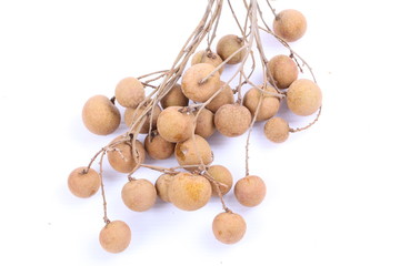 Fresh longan on the white background