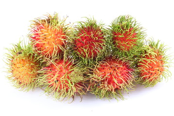 Rambutan on white background