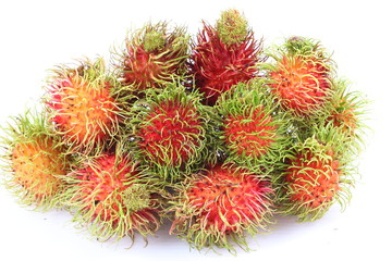 Rambutan on white background