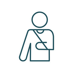 avatar with broken arm line style icon vector design