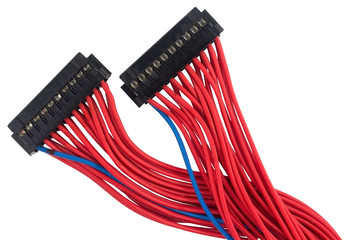 connector with wires on a white