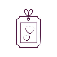 Isolated hearts inside label line style icon vector design