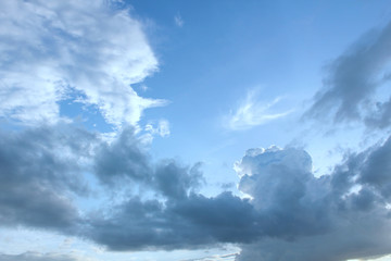 Blue sky with rain clouds background before rain