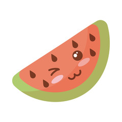 fresh and delicious watermelon on white background