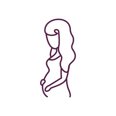 Woman pregnant line style icon vector design