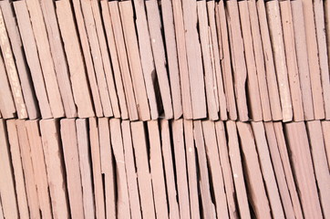 stack of terracotta tiles