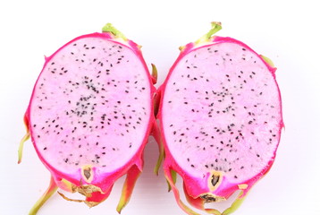 Dragon Fruit isolated against white background.