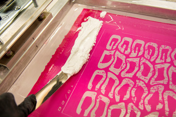 Spreading ink in a printing screen for screen printing t-shirts or posters