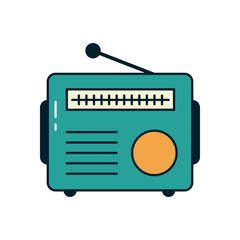 music radio line and fill style icon vector design