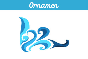 blue abstract swirl ornament border decoration