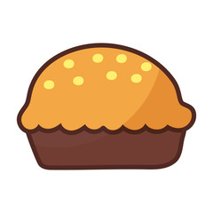 delicious cake on white background