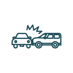 cars crash line style icon vector design