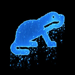 Wet symbol otter is blue. Water dripping