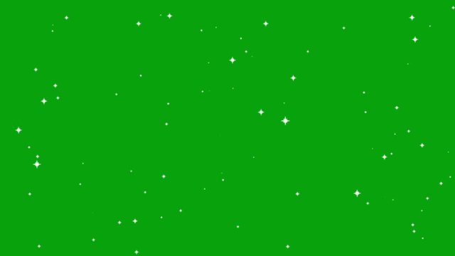 Twinkling stars motion graphics with green screen background