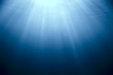 rays of light under water, abstract marine background nature landscape rays blurred