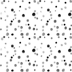 Seamless pattern with watercolor spots blobs stains points dots rounds circles. Abstract background and texture. Hand drawn, light, soft, pastel colors template