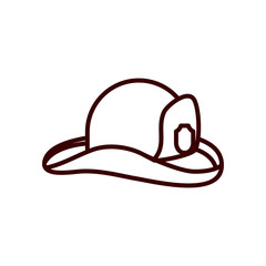firefighter hat line style icon vector design