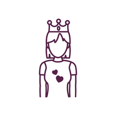Isolated avatar woman with crown line style icon vector design