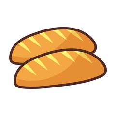 bakery bread on white background
