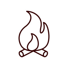 Isolated campfire line style icon vector design