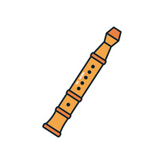 flute instrument line and fill style icon vector design