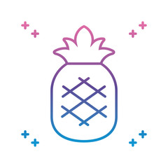 pineapple fruit icon, gradient line style