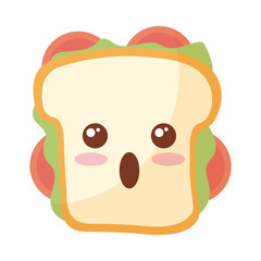 delicious sandwich on white background