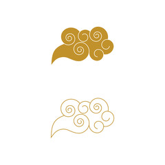 Chinese clouds logo vector illustration