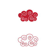 Chinese clouds logo vector illustration