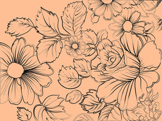 seamless floral background with flowers