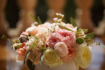 peony rose flowers. wedding bouquet 