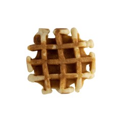 Viennese waffle close up isolated on white background
