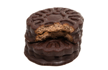 double chocolate chip cookies isolated