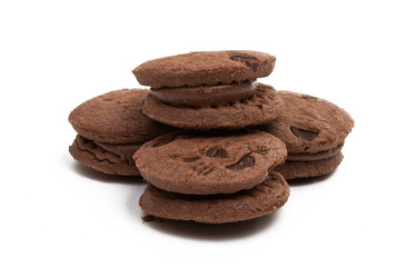 Fototapeta na wymiar double chocolate chip cookies isolated