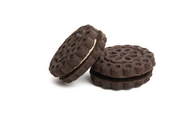 double chocolate chip cookies isolated