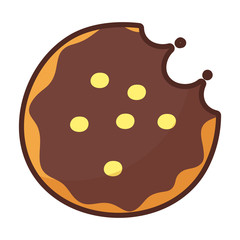 chocolate cookie on white background